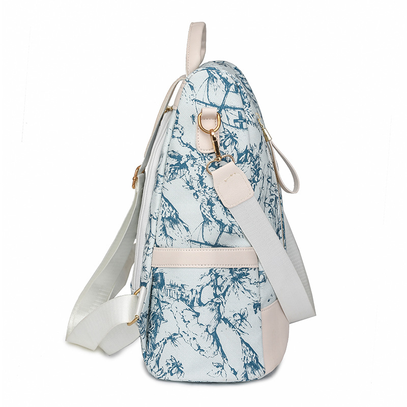 Mochila antirrobo para mujer 2024 nueva impresión de moda para mujer bolso de hombro multiusos de gran capacidad, ligero y versátil