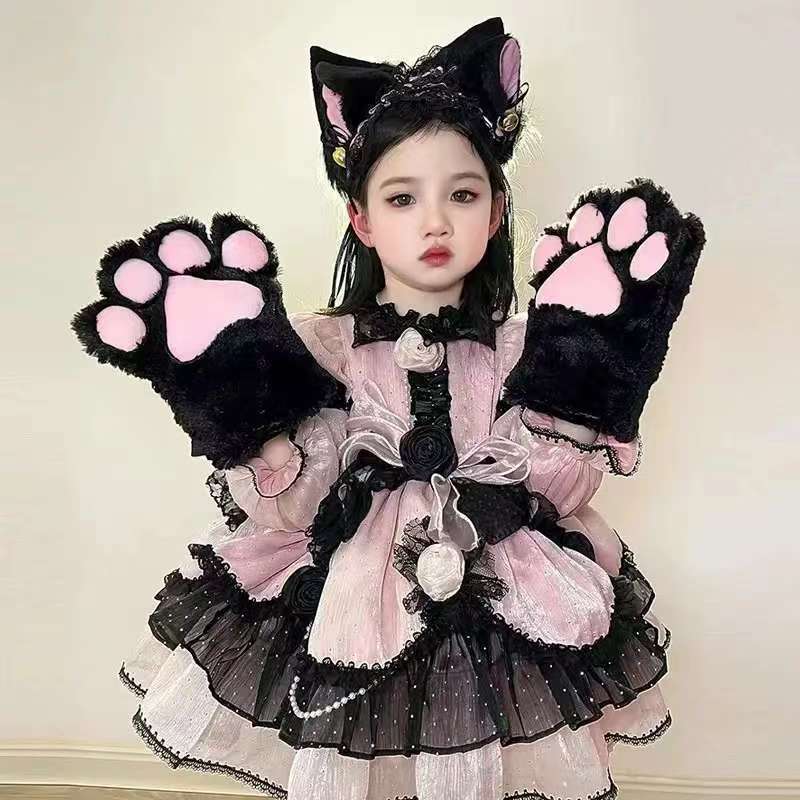 女童可爱猫咪二次元公主裙万圣节cos服装儿童露娜猫洛丽塔连衣裙