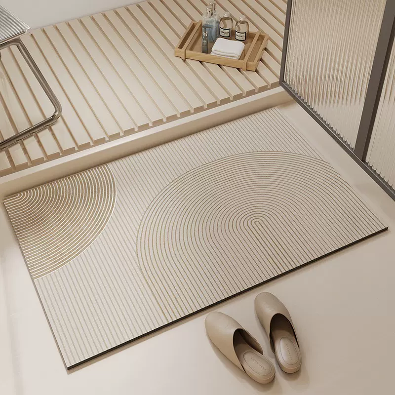 日式侘寂风浴室硅藻泥地垫防滑洗手台踩脚垫吸水垫速干家用卫生间