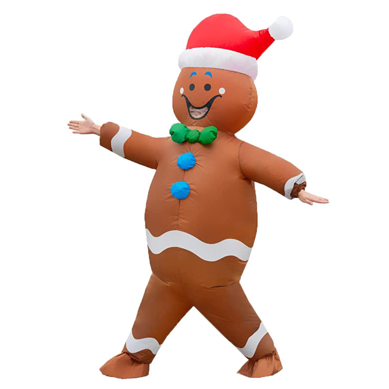 Cosplay transfronterizo Halloween Navidad hombre de pan de jengibre montar ciervo fiesta inflable accesorios divertidos actuación a pie