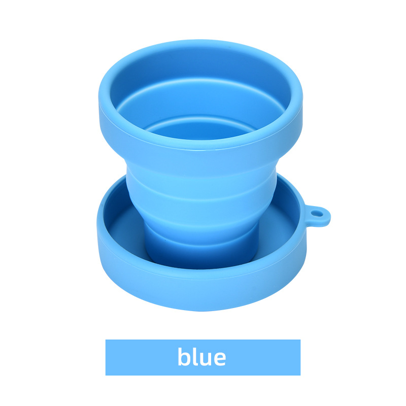 Taza de agua plegable de silicona para viajes al aire libre, taza retráctil portátil a prueba de caídas, taza de regalo de vacaciones publicitaria en stock