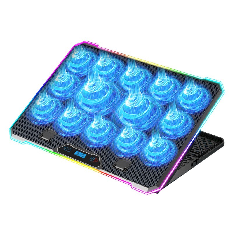 Base de radiador para portátil Core Ice, 14 ventiladores, juego de deportes electrónicos, placa de soporte para portátil de refrigeración silenciosa