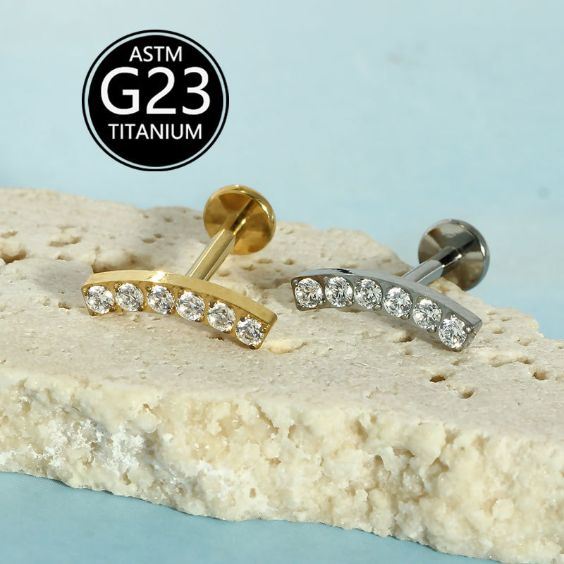 Labret piercing jewelry detail image
