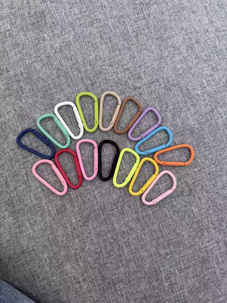 Colorful Aluminum Alloy D-Shaped Carabiner, Multifunctional Spring Hook, Keychain Backpack Accessory, 13 Colors Available