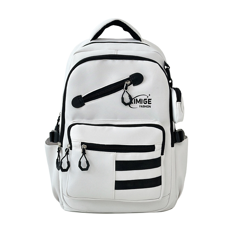 Mochila de doble hombro, nueva mochila de gran capacidad, escuela de mochilas escolares de tendencia de varios pisos para mujeres que viajan de ocio