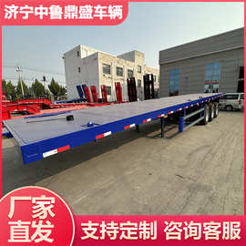 多线轴平板半挂车 工程机械运输半挂车 可抽拉低平板半挂车