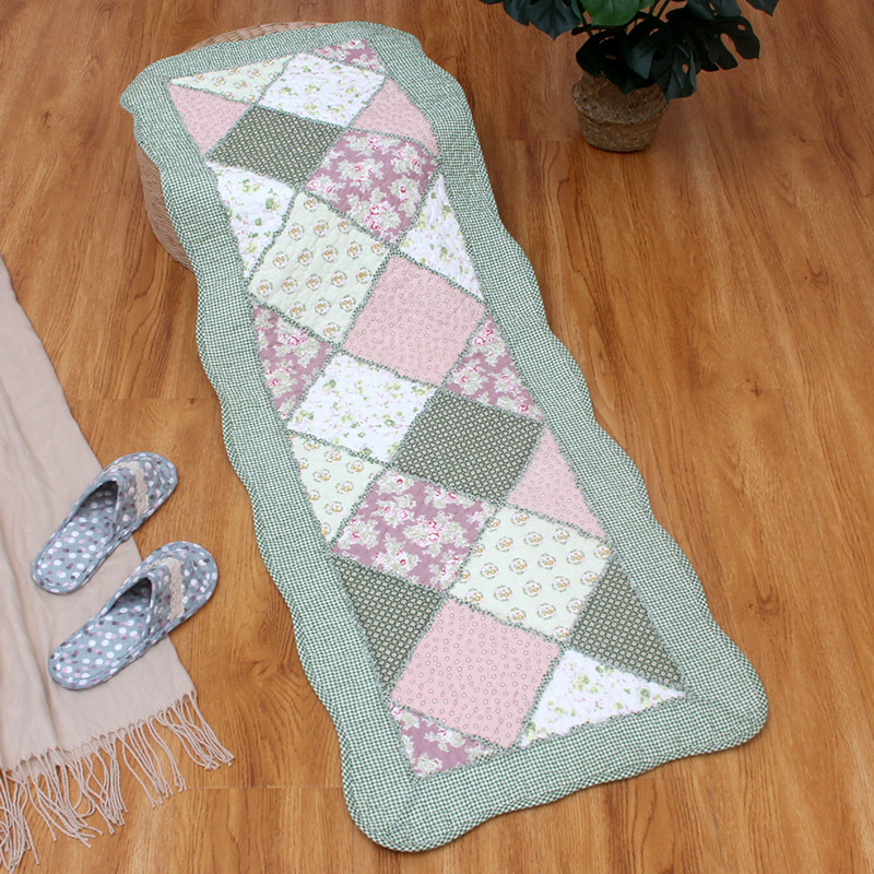 Korean Cotton Bedside Mat, Door Mat, Fabric Quilted Anti-Slip Patchwork Living Room Mat [Small Wholesale]