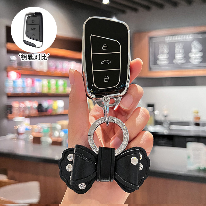 [Chery L 스타일] 실버 엣지 블랙 + 블랙 리본