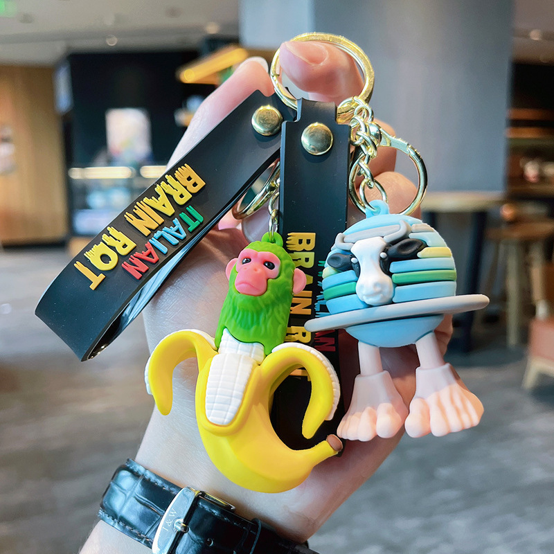 Cross-Border Popular Shanhaijing Keychain Epoxy Wooden Stick Man Shark Marine Life Three-Dimensional Pendant Small Gift Wholesale