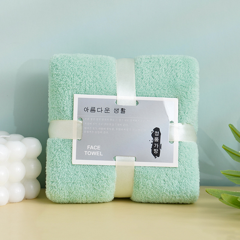 Coral Fleece Face Towels Absorbent Square Gift For Wedding_voghion.com