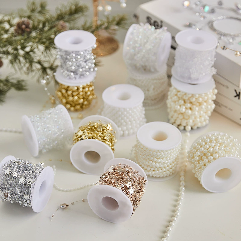 Кулон-подвеска Christmas с жемчужной цепочкой, набор для DIY бусин, пластиковый искусственный жемчуг, разные длины