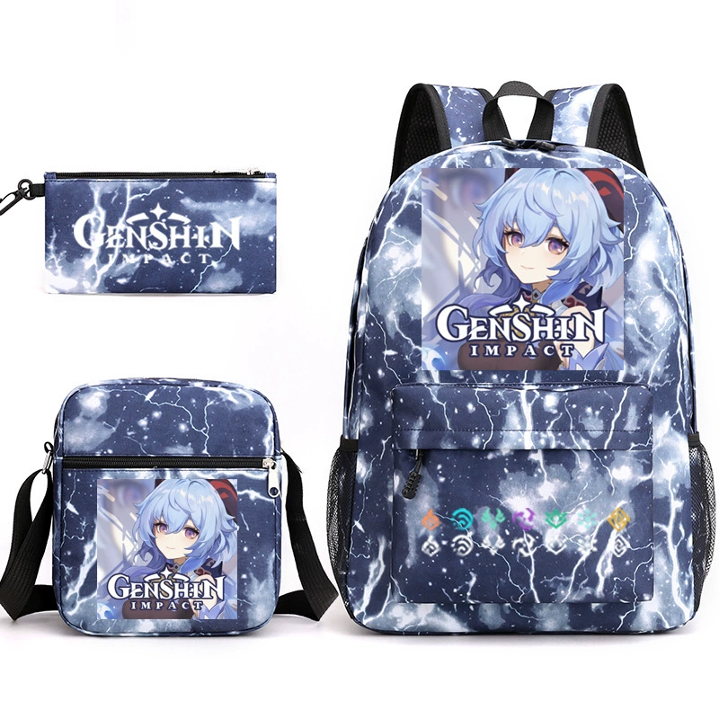 Genshin Impact, backpack, set, pencil case, one-shoulder bag, Amazon, 3 piece set