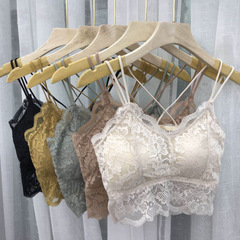 小さな胸が大きく見える、レースの美しい背中を包む女性用ブラジャー、厚い胸パッド付きのプッシュアップ胸縮小下着、多用途でセクシーなチューブトップ
