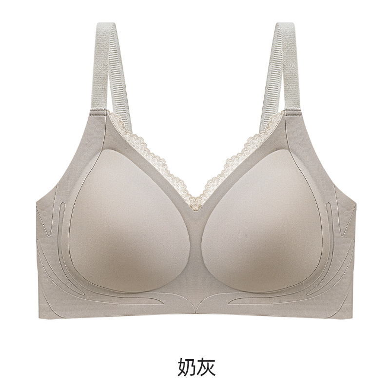 粉底液隐形无痕内衣女夏薄款小胸聚拢无钢圈收副乳防下垂上托文胸|undefined