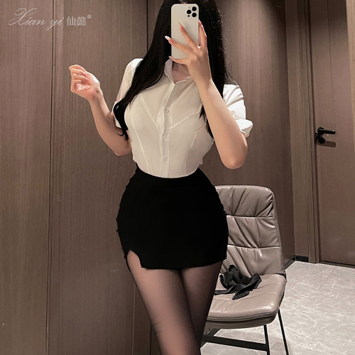 Xianyi nightclub technician sexy hip skirt secretary work uniform anchor shirt professional suit clothes women 527