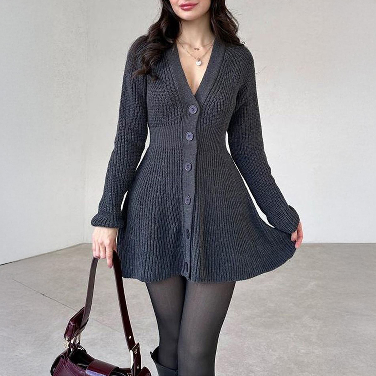 Women's Casual Long-Sleeve Dress