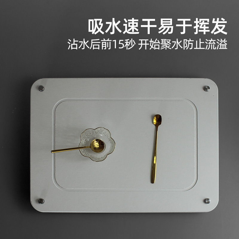 Mesa de escritorio estera encimera estera de drenaje de barro de diatomeas estera absorbente de cocina de aislamiento absorbente vajilla montaña lavabo estera