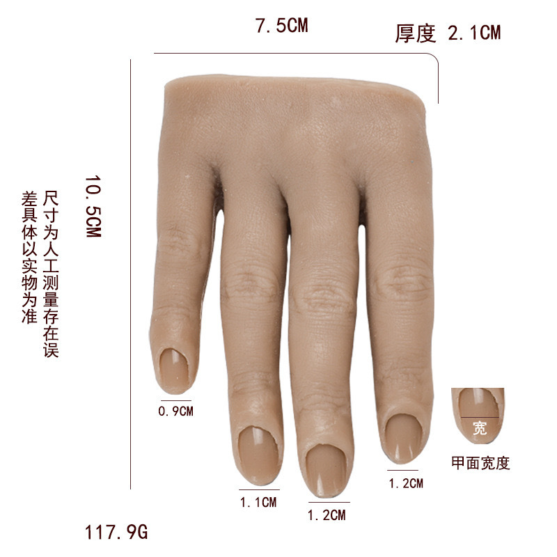 Suministro directo transfronterizo de práctica de uñas con soporte Membrana de mano falsa Modelo de mano de silicona de simulación con soporte de escritorio fijo