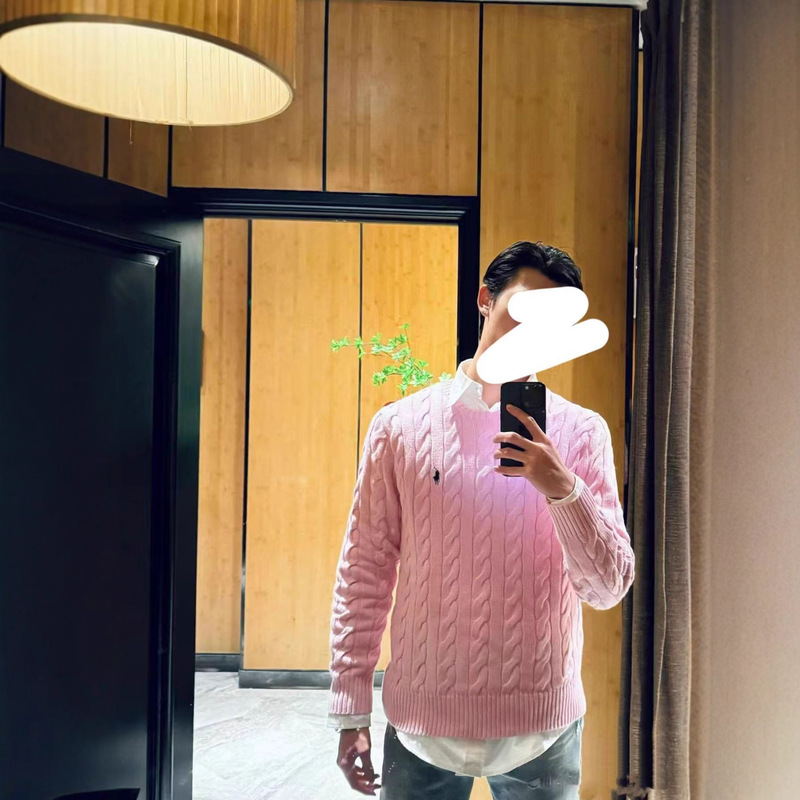 跨境拉夫劳伦Ralph Lauren圆领纯色小马刺绣logo麻花针织毛衣|undefined