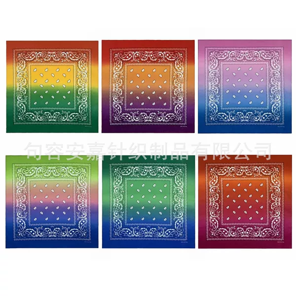 55*55 cm 28g Gradient Color Cotton Melon Seed Flower Square Scarf Hip-Hop Hip-Hop Square Scarf Headscarf