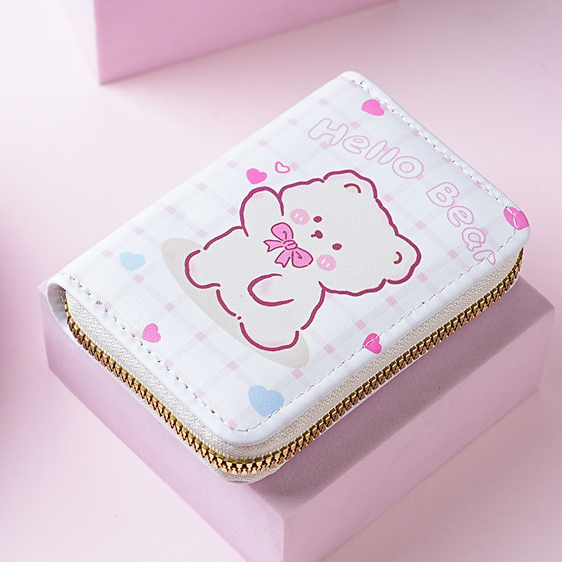 Estilo japonés lindo creativo mini órgano titular de la tarjeta de gran capacidad Multi-tarjeta de dibujos animados hembra anti-desgaussing titular de la tarjeta bancaria