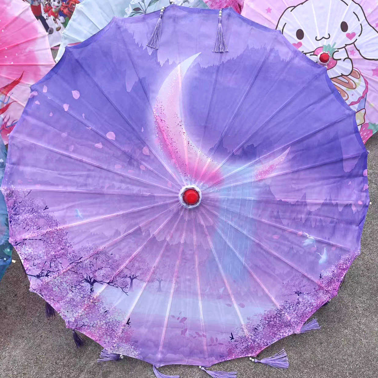 Directo de fábrica paraguas de papel aceitado techo paraguas decorativo femenino hecho a mano estilo antiguo danza hanfu paraguas de seda de estilo chino lote