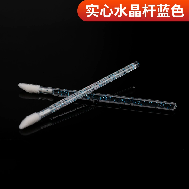 Disposable Lip Brush (Golden holes) Solid Crystal Rod, Fibrous Velvet Head, 92 mm