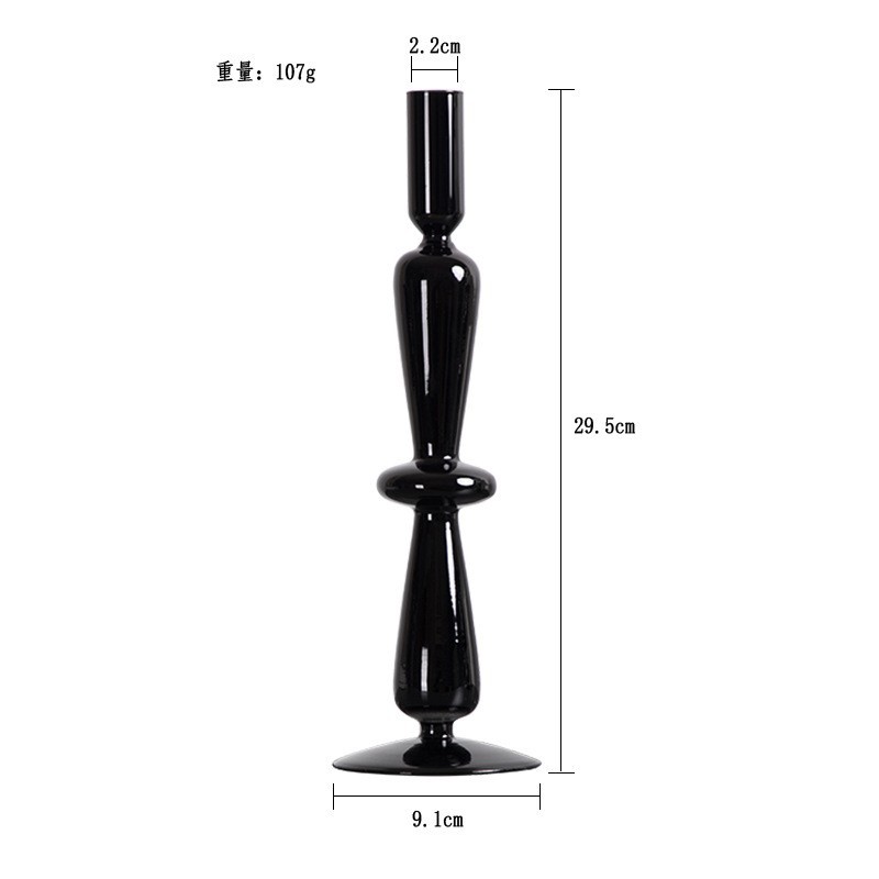 Candelabro decoración exquisita artesanía fotografía atmósfera Negro Nórdico Luz de lujo vidrio candelabro casa romántica