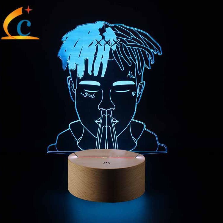 Comercio electrónico transfronterizo Venta caliente Jackson cantante de música Serie 3D luz de la noche colorida lámpara de mesa táctil regalo creativo Luz