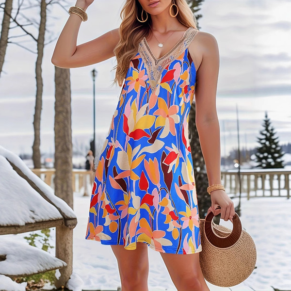 summer lace sleevless dress sleevless