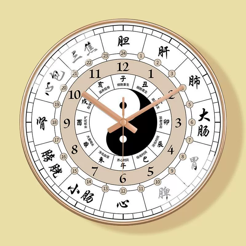 Часы Ziwuwan Injecting Beauty Salon Clock Clock Clocks 24 Hours of Health History Clock Chinese Medicine Twelve Camera Meridian Gossip S тихие часы
