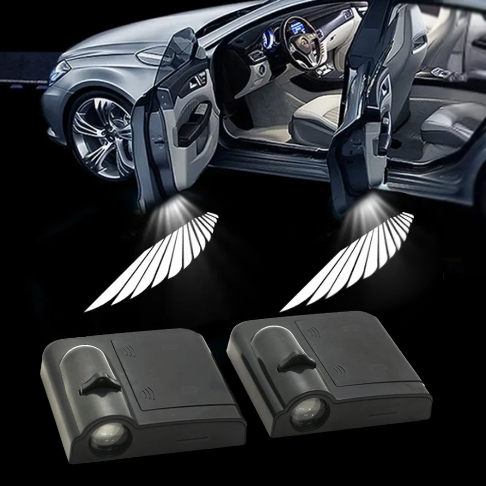 Auto LED puerta luz de bienvenida batería pegada inducción de apertura automática de proyección patrón de moda