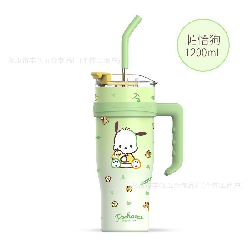 키티텀블러 빅 맥 아이스 컵 1200Ml 대용량 새로운 산리오 보온병 컵 밀짚 손잡이 대외27 이미지 2