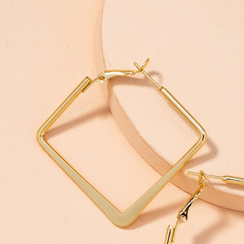 new exaggerated geometric square earrings