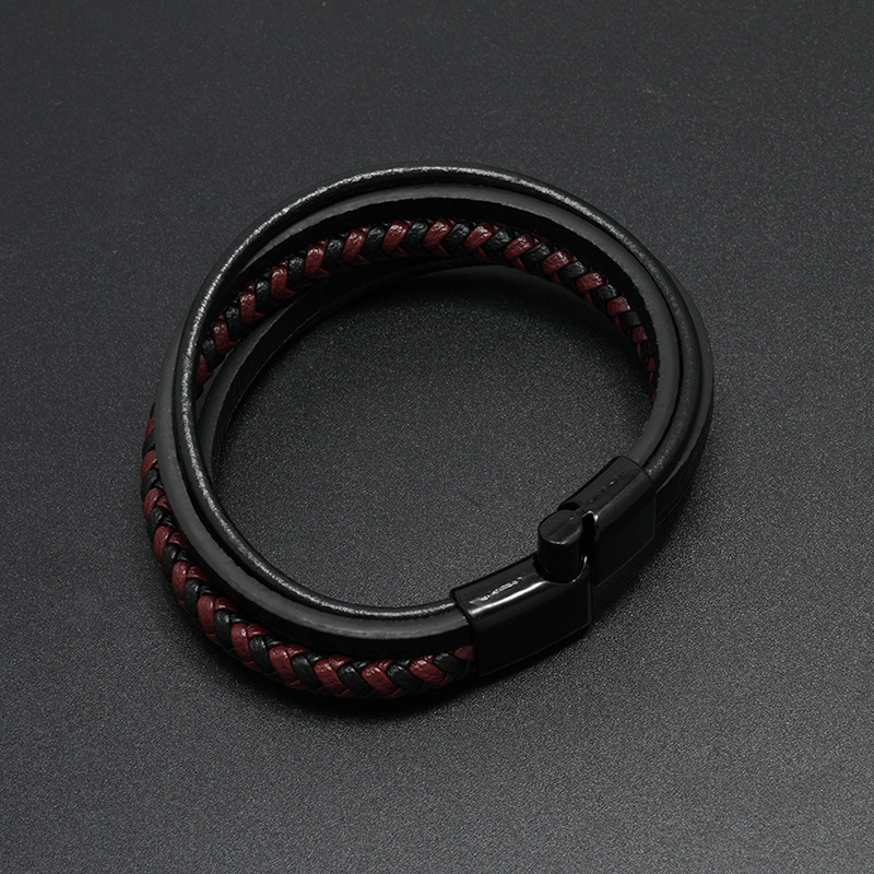 wholesale jewelry retro woven leather magnet clasp bracelet nihaojewelry