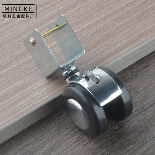 2-inch swivel wheel with brake, silent metal casters for chair, table clamp wooden board roller, chair caster wheels