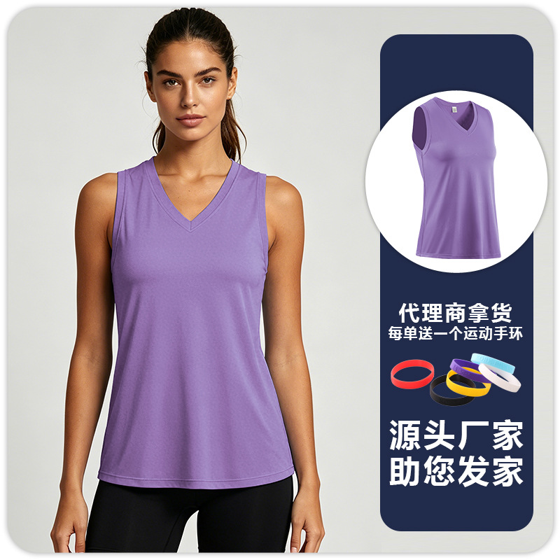 Camiseta sin Mangas Deportiva de Yoga para Mujer de Poliéster, Secado Rápido, Transpirable, para Yoga y Running