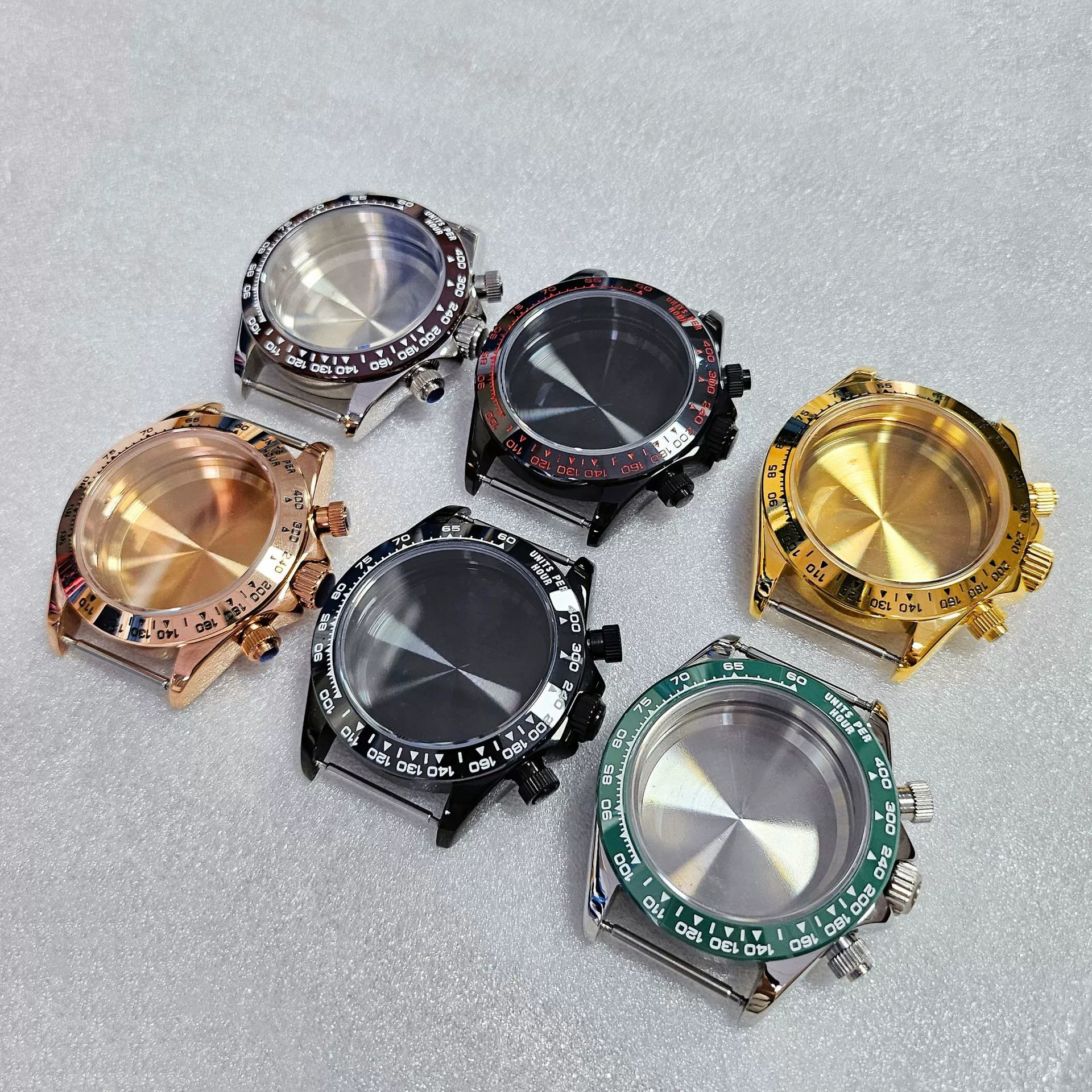 Часы Корпус 39MM кварц Корпус PVD Черная сталь Корпус Сапфировое стекло Подходит для VK63 механизма