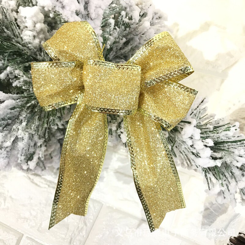 クリスマスの金の粉の蝶結びの金のネギの粉の蝶結びのクリスマスツリーの装飾品のデパートのホテルの装飾のメーカーは直接販売します。|undefined
