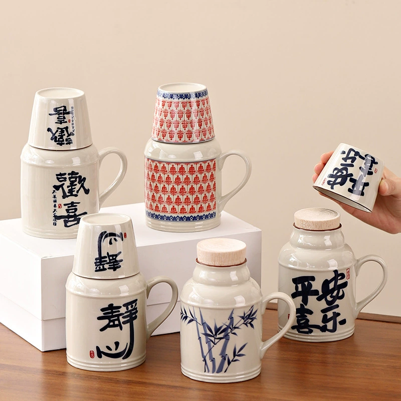 Ping An радостный маленький теплый горшок керамическая термосная чашка травяной пепел душный чайник офисная чашка с ручкой