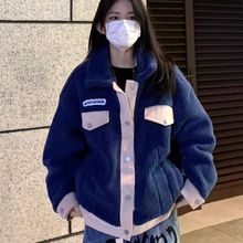 棉衣棉服女冬季2024新款韩版羊羔绒复古设计感小众短款加厚外套潮