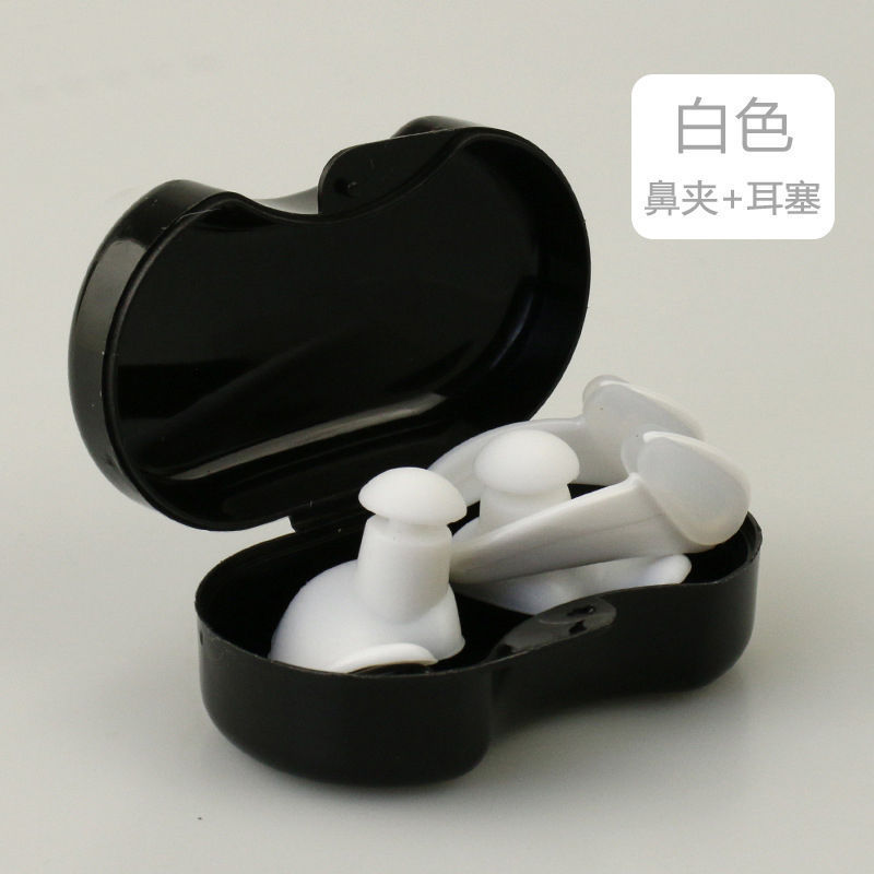 ↑ tapones para los oídos en espiral + pinzas nasales - Blanco - 1 par - "lista de compras obligatorias