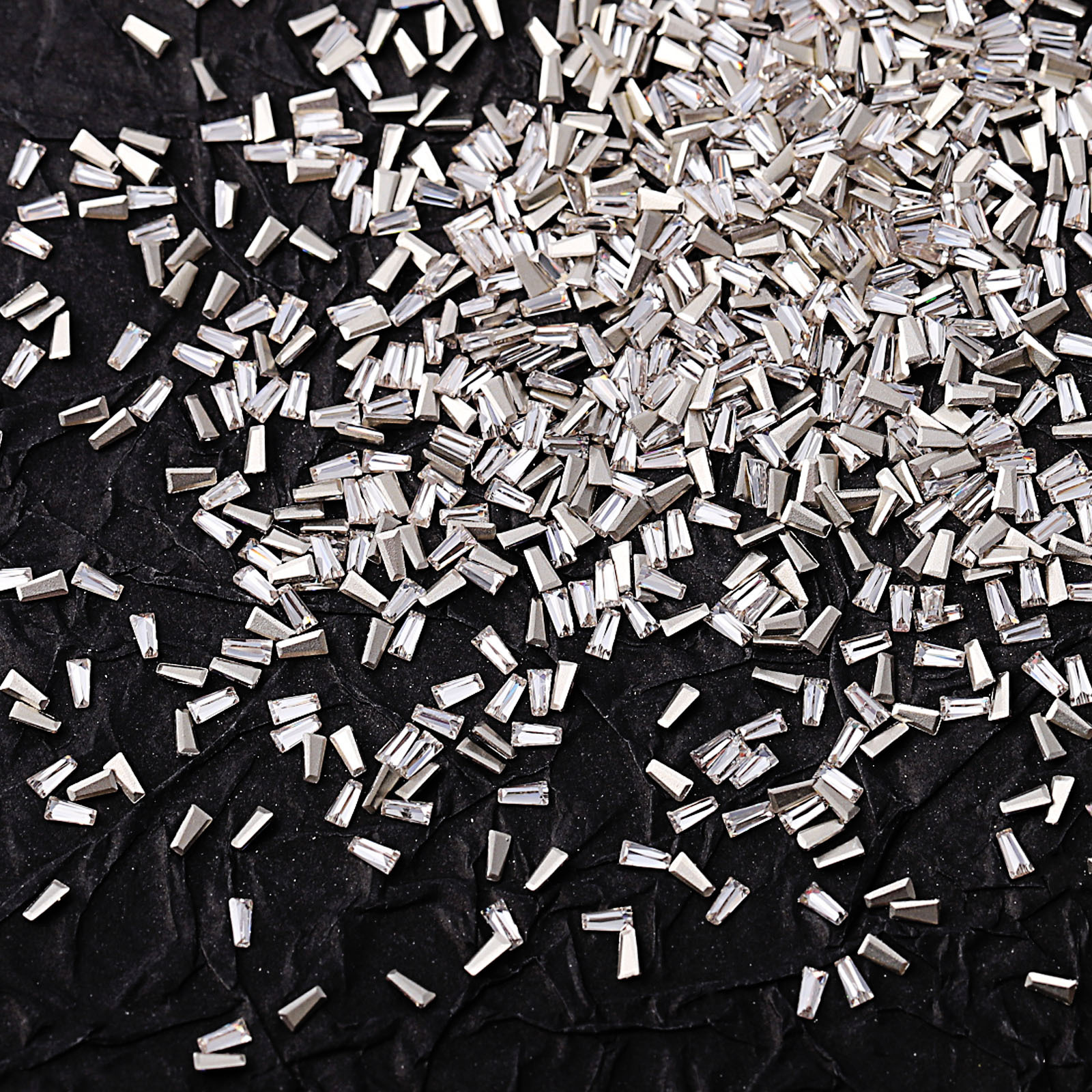 Mini beveled zircon, white, 1*1.5*3mm, trapezoid