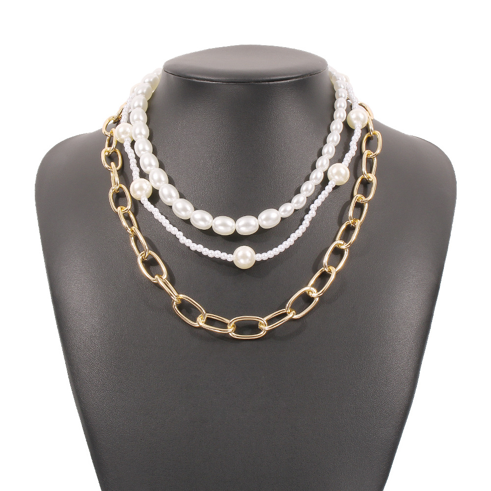 Fashion Geometric Alloy Pearl Multi-layer Clavicle Chain display picture 10