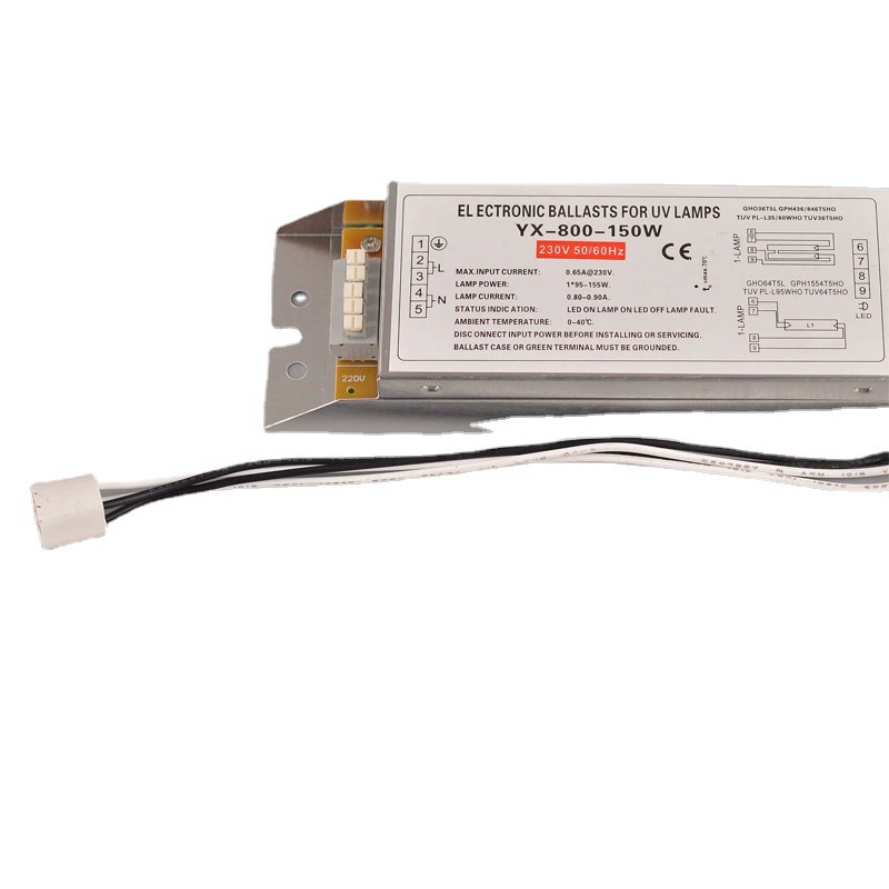 UV свет кислород фотолиз лампа трубка 150W электронный балласт PH2-800-150W обработка выхлопных газов ультрафиолетовый выпрямитель