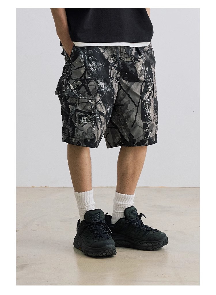 Men's Clothing Summer Beach Shorts Men's Loose Casual Straight Shorts Camouflage Drawstring All Match Overalls Trend_voghion.com