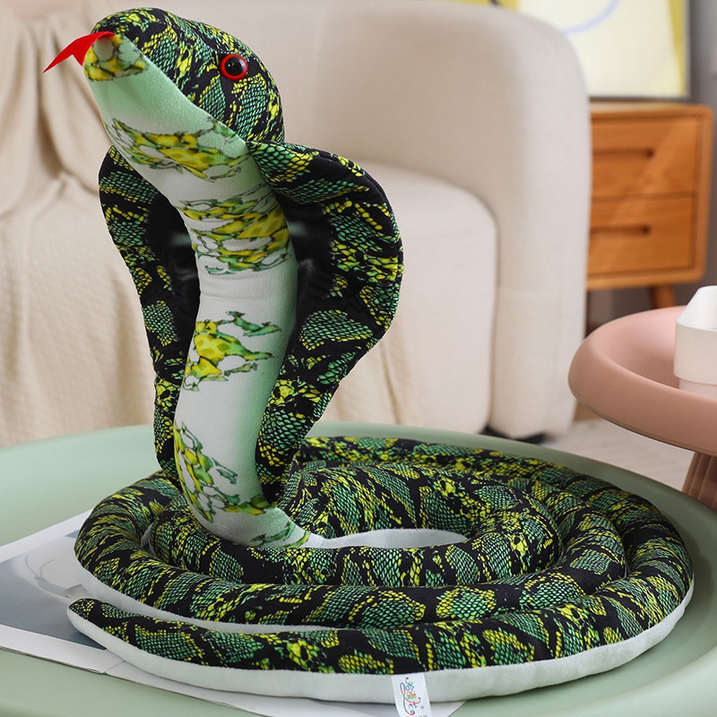 Simulación de muñecas de peluche serpiente cobra muñecas de serpiente falsa pequeña colgante hijo Tong Zodiac regalo de serpiente transfronterizo