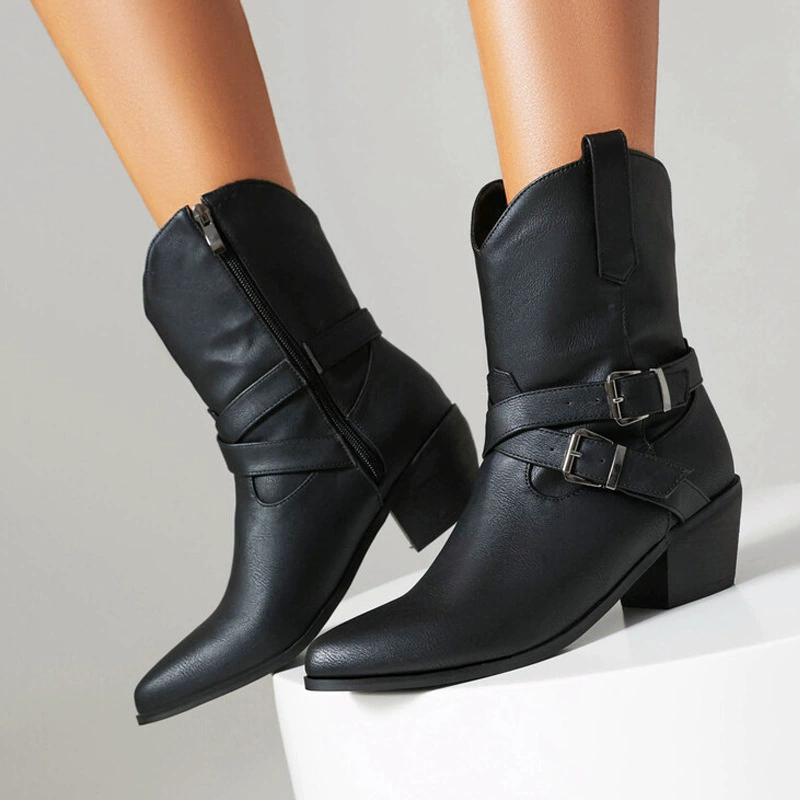 (Cross-border trading), belt, buckle, low boots, plus size