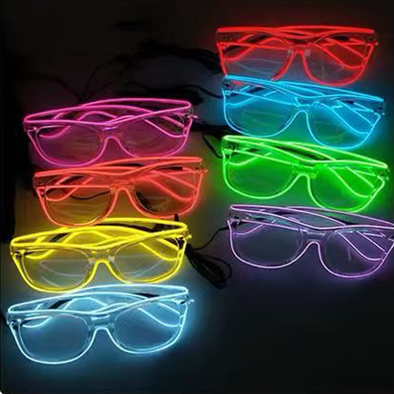 Cool Transparent Lens LED Glasses Bar Party Activities Wear Dress-up Fluorescent Atmosphere Luminous Props