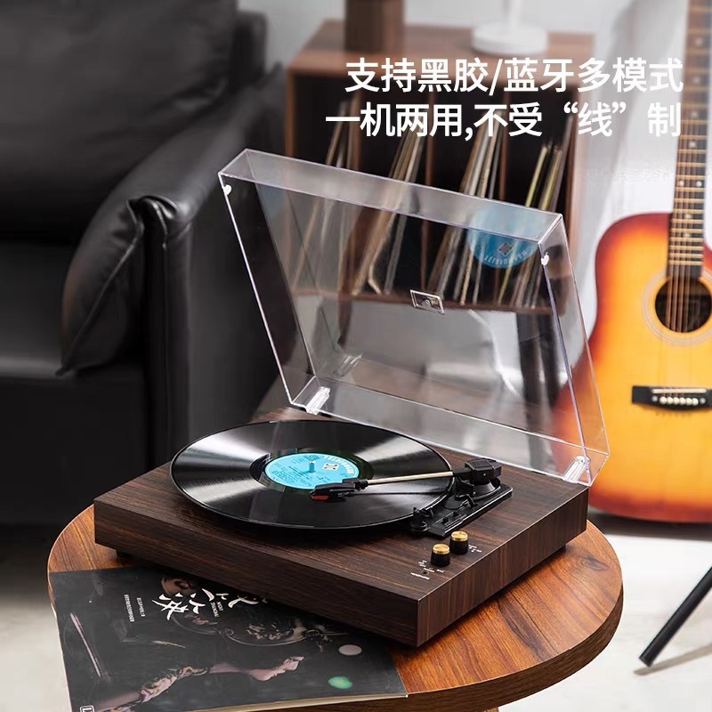 新款经典老式黑胶唱片机复古留声机多功能二合一蓝牙音箱礼品批发|undefined